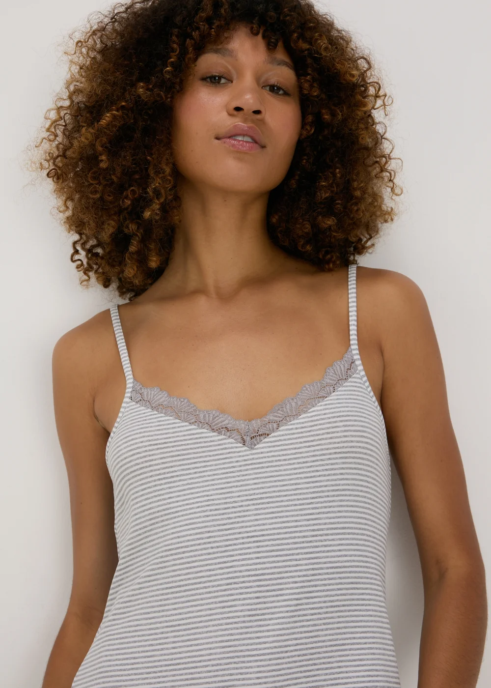 Grey Stripe Nightie - Small Image 3