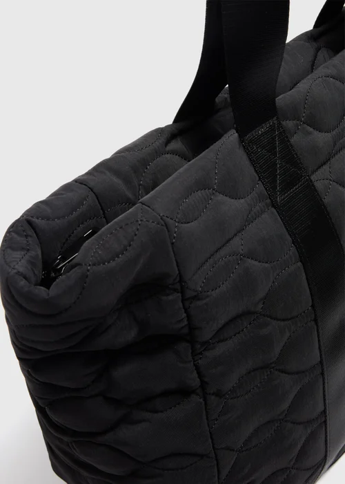 Black Quilted Tote Bag - One Size Image 4