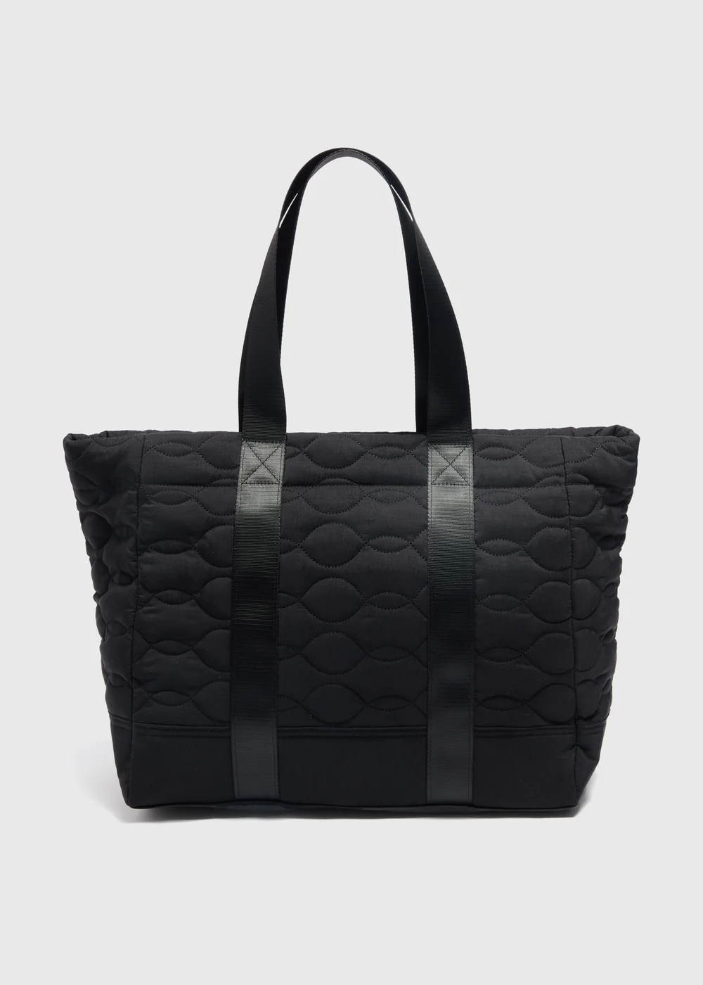 Black Quilted Tote Bag - One Size Image 3