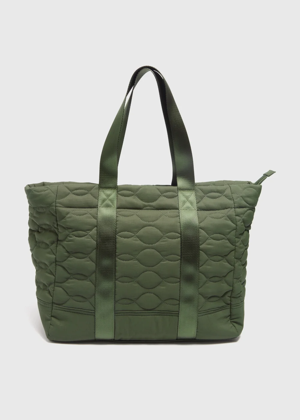 Khaki Quilted Tote Bag - One Size Image 3