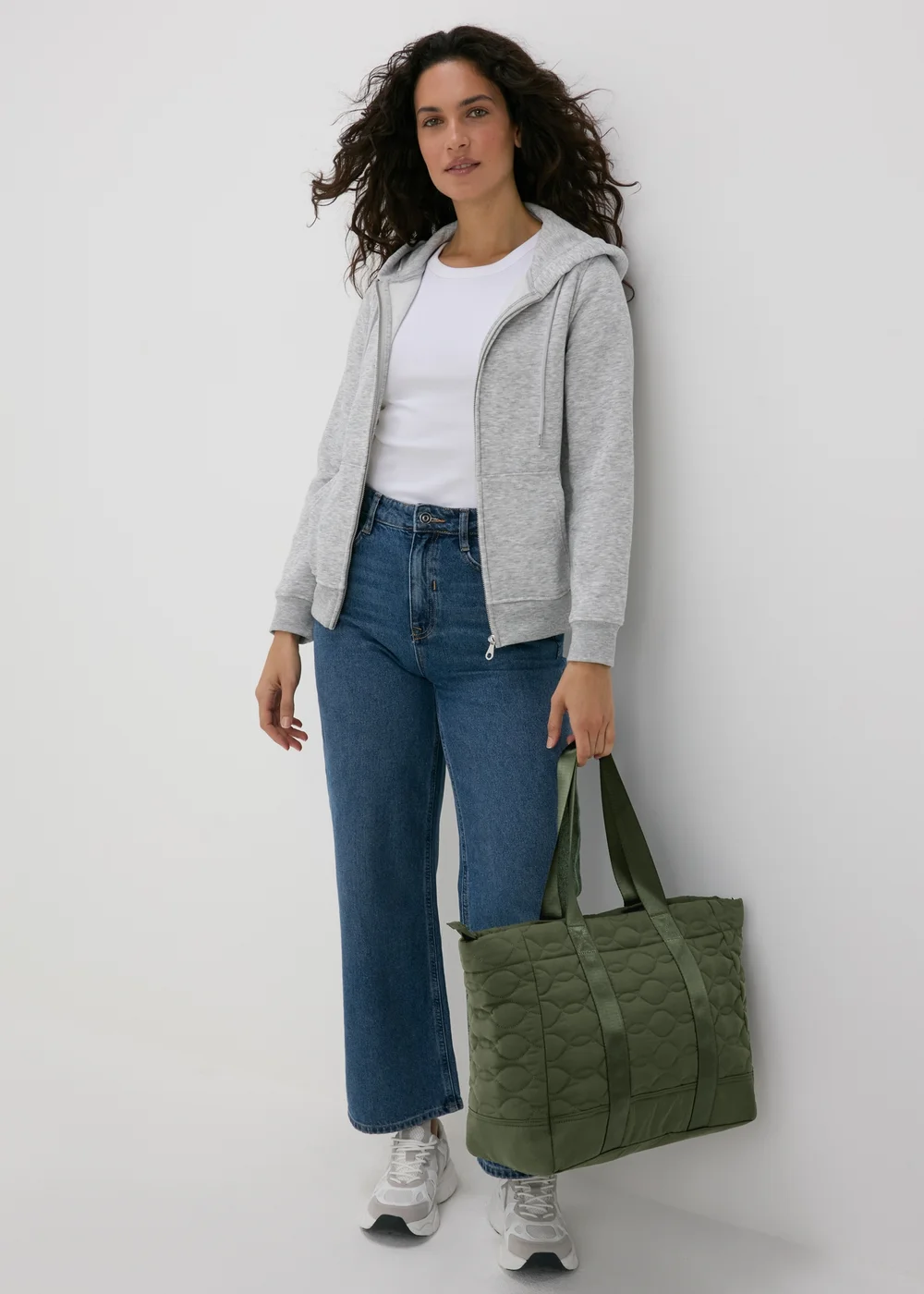 Khaki Quilted Tote Bag - One Size Image 2