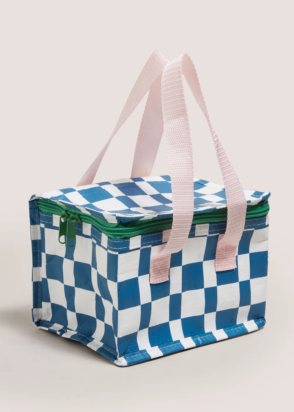 Blue Checked Lunch Bag Image 1