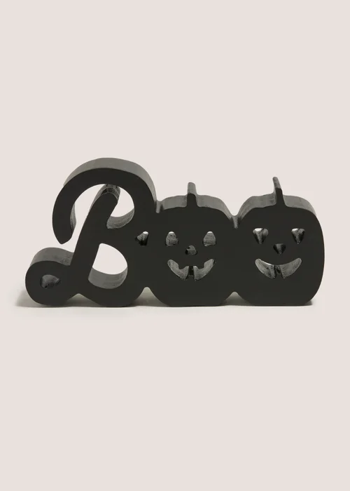 Black Halloween BOO Sign Image 1