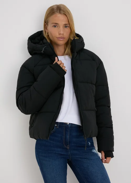 Black Padded Short Coat - 8 Image 3