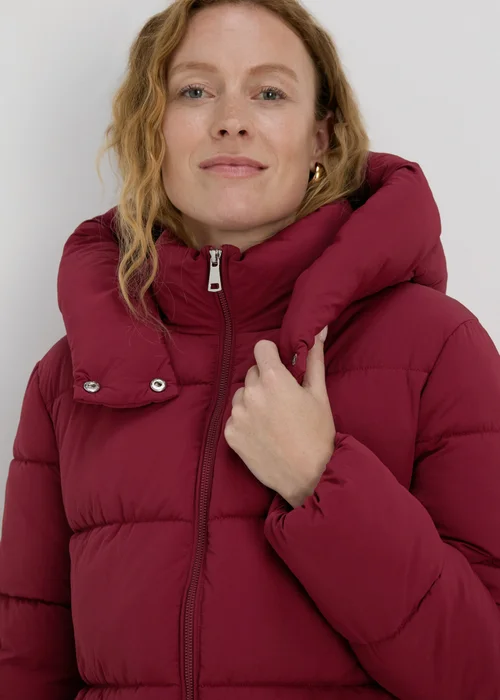 Burgundy Mid Padded Coat - 8 Image 3