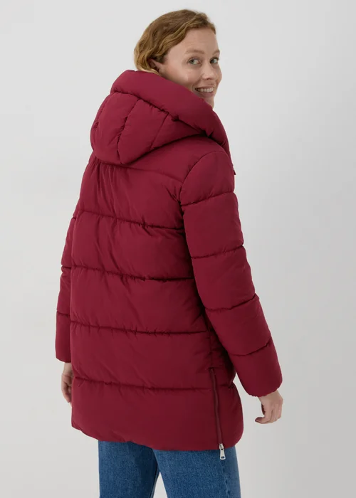Burgundy Mid Padded Coat - 8 Image 2