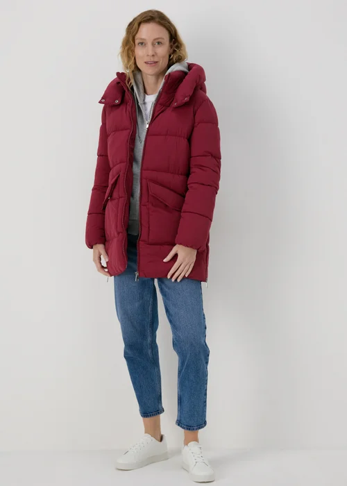 Burgundy Mid Padded Coat - 8 Image 4