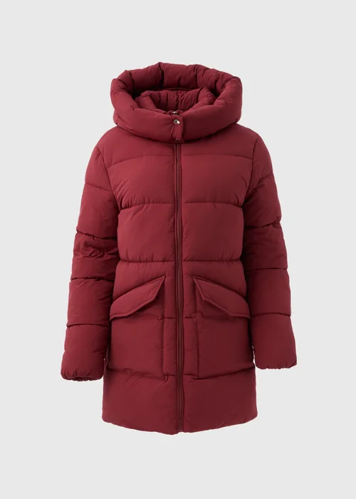 Burgundy Mid Padded Coat - 8 Image 5