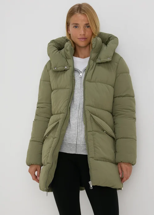 Khaki Mid Padded Coat - 8 Image 4