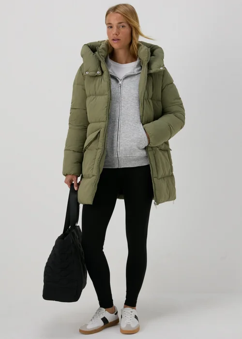Khaki Mid Padded Coat - 8 Image 1