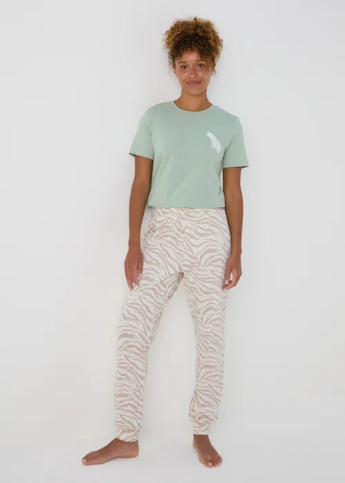 Cream Animal Print Pyjama Bottoms - Extra small Image 1