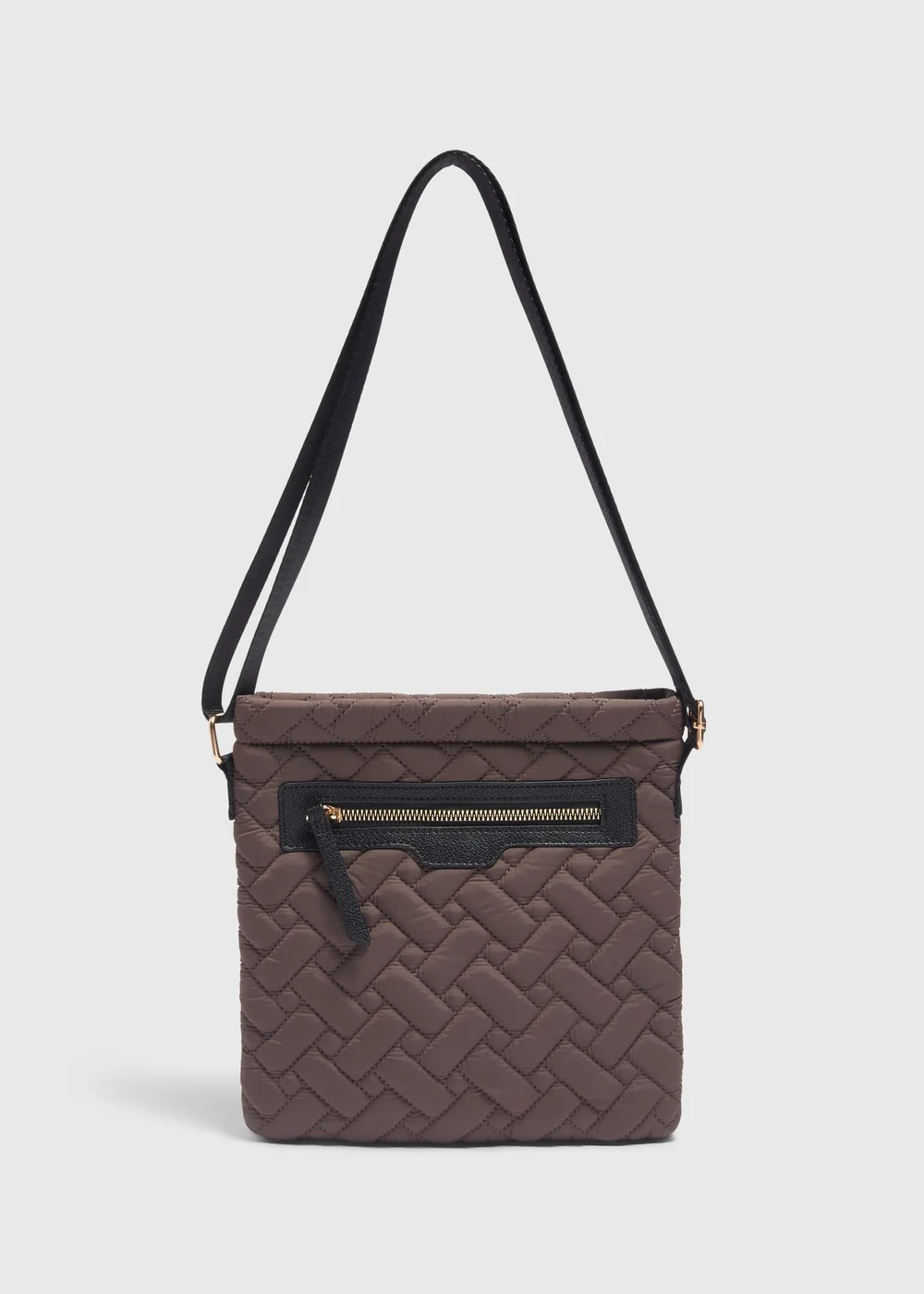 Mink Nylon Textured Crossbody Messenger Bag - One Size Image 3