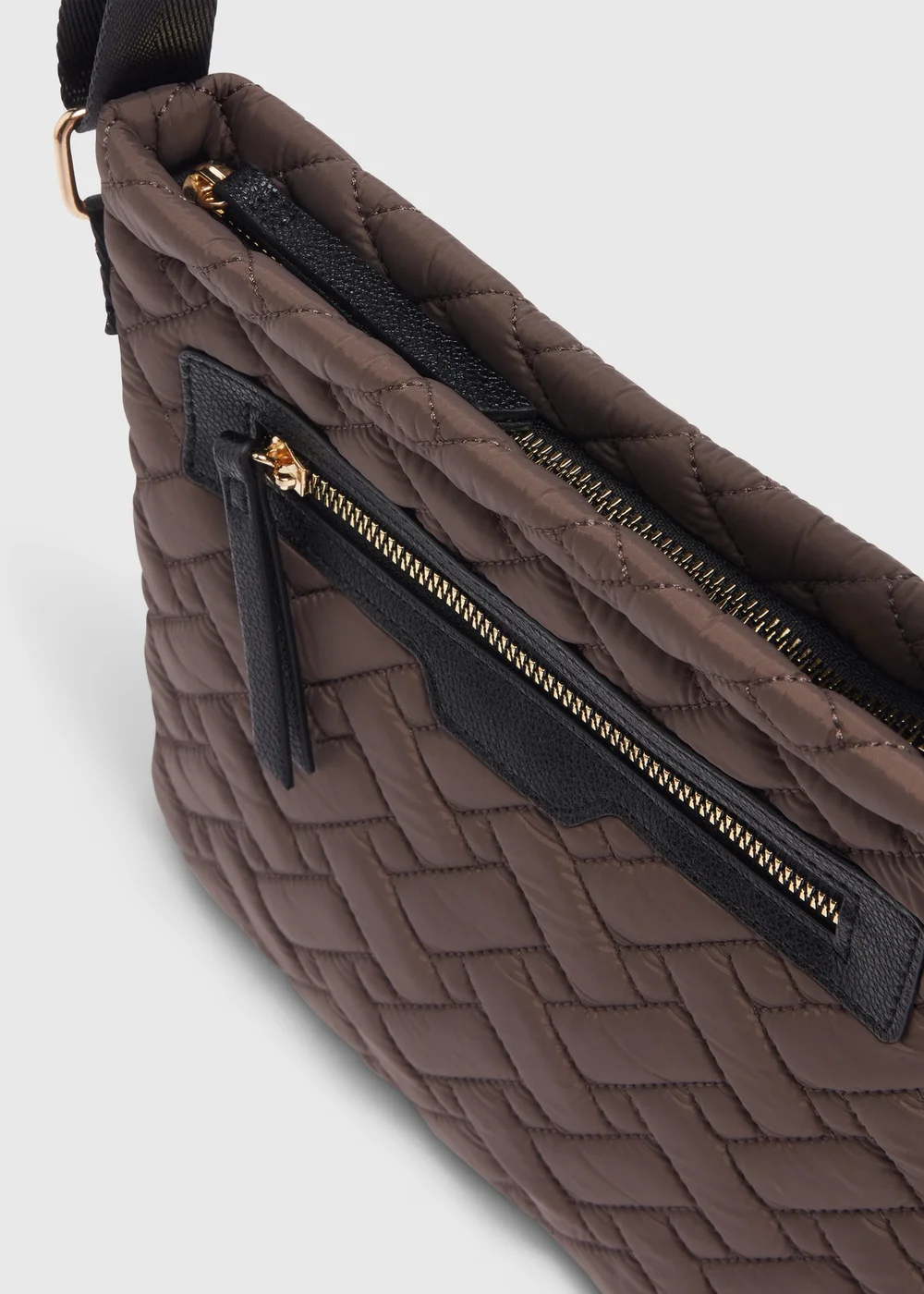 Mink Nylon Textured Crossbody Messenger Bag - One Size Image 4
