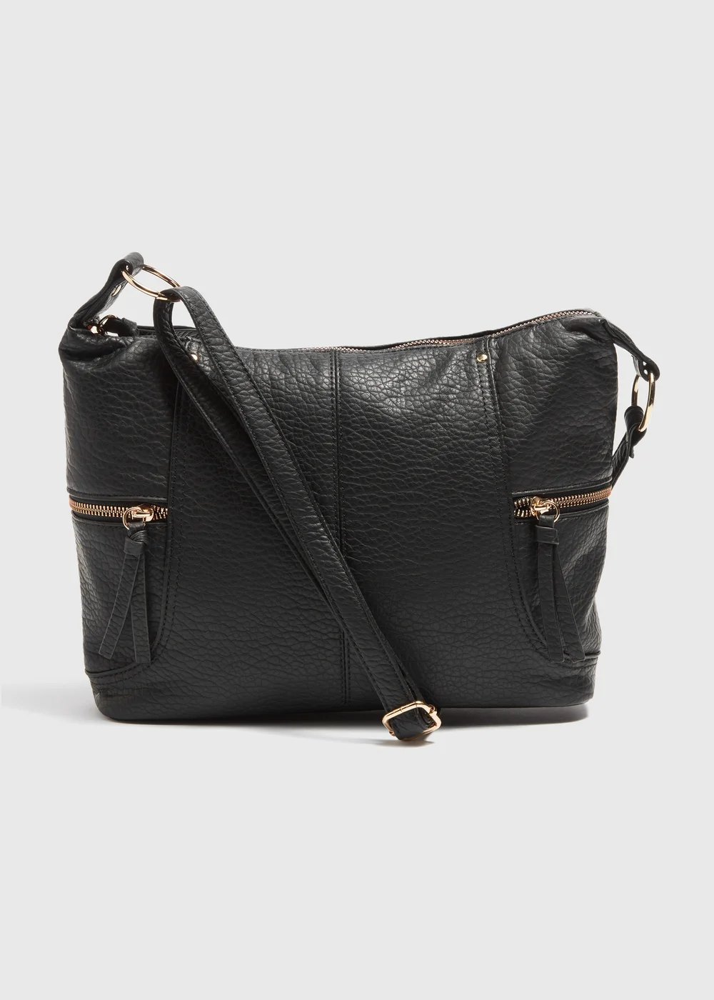 Black Slouch Cross Body Bag - One Size Image 1