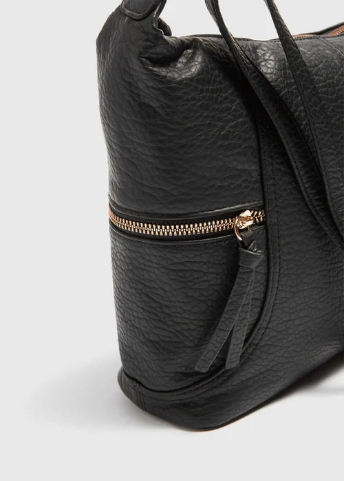 Black Slouch Cross Body Bag - One Size Image 4