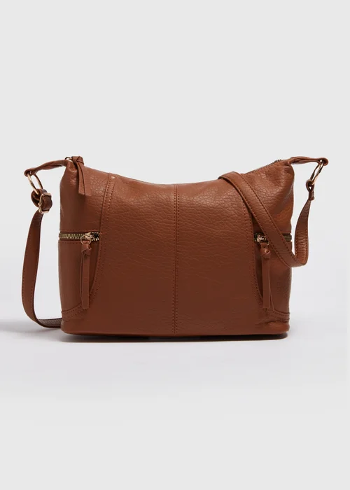Tan Slouch Cross Body Bag - One Size Image 3