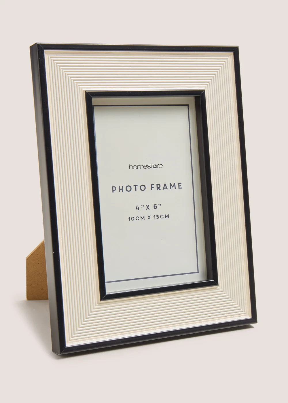 Cream & Black Ribbed Frame (10cmx15cm) Image 1
