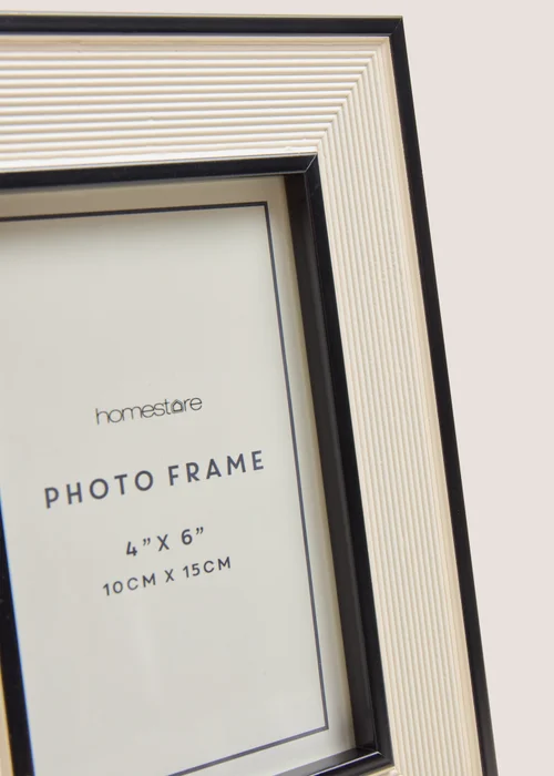 Cream & Black Ribbed Frame (10cmx15cm) Image 2