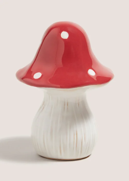 Red Ceramic Mushroom Ornament (9cmx9cmx12cm) Image 1