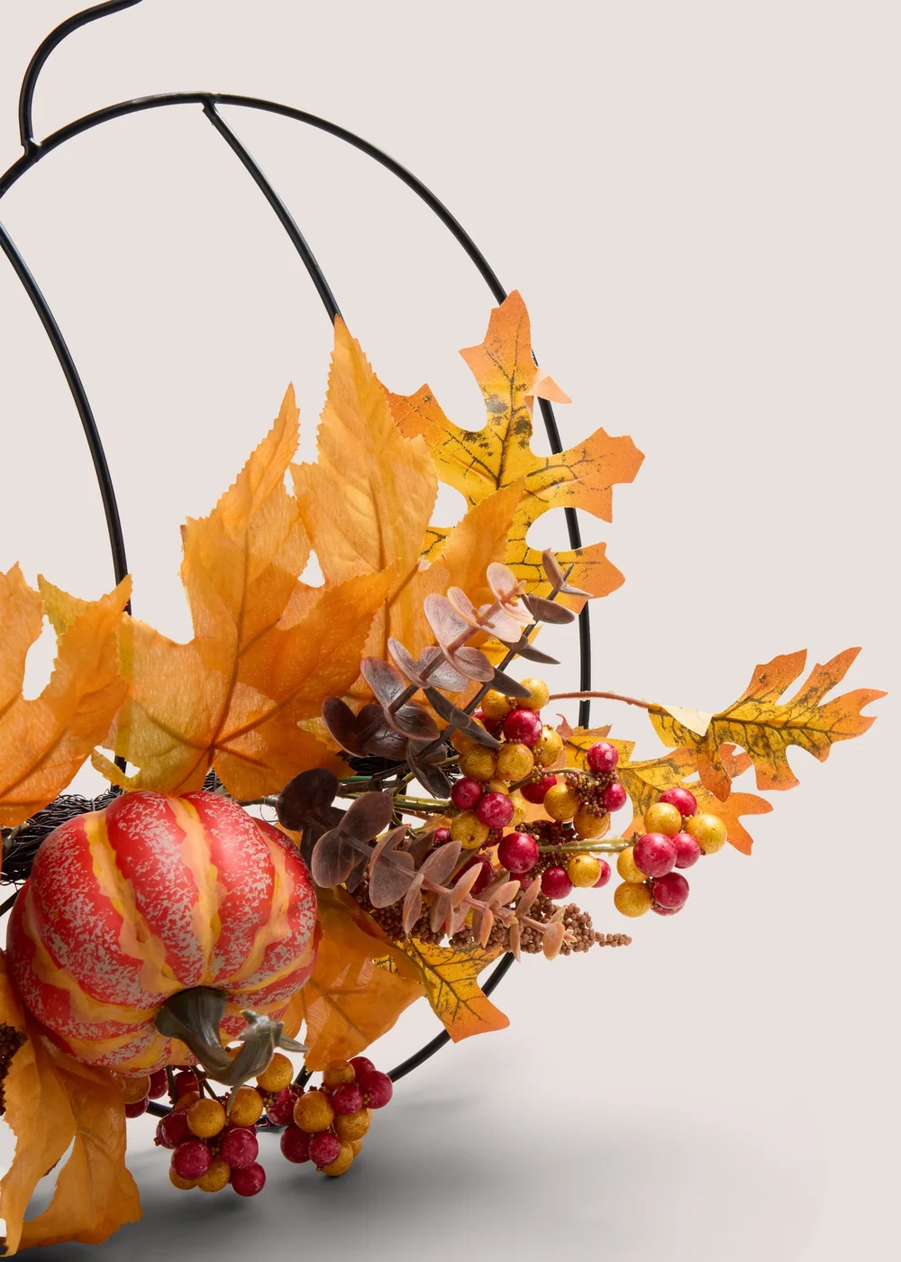 Orange Hanging Metal Pumpkin Plant Image 2