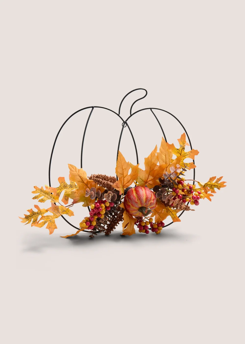Orange Hanging Metal Pumpkin Plant Image 1