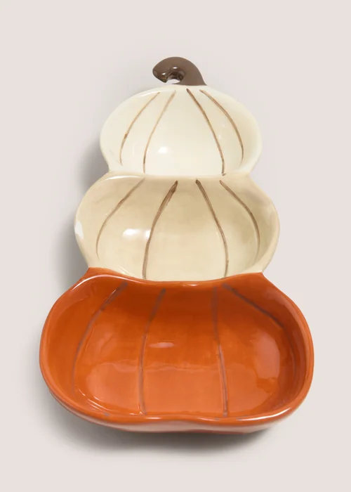 Orange 3 Tier Pumpkin Serve Dish Image 1
