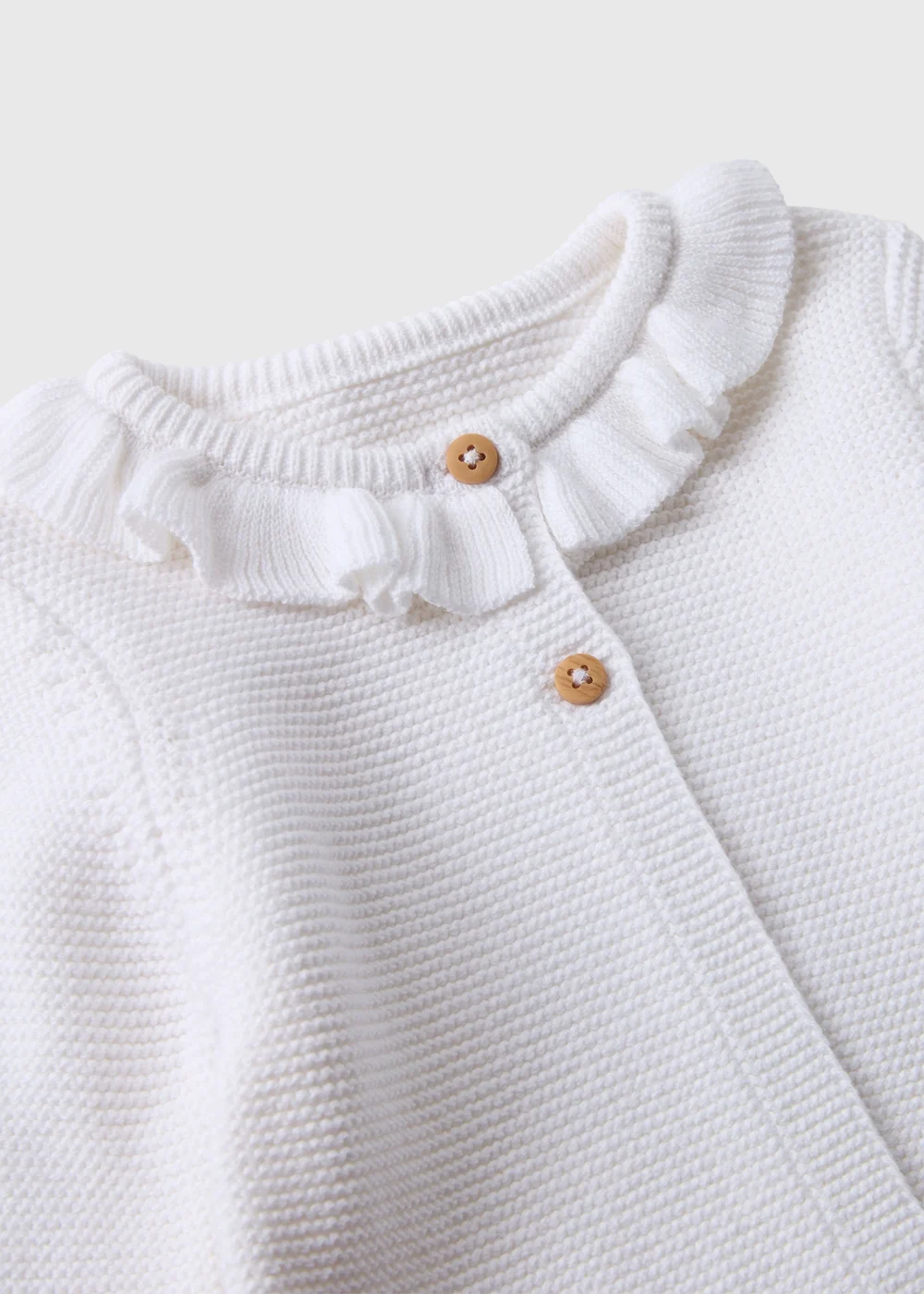 Baby White Frill Knitted Cardigan (Newborn-23mths) - 0-3 months Image 2
