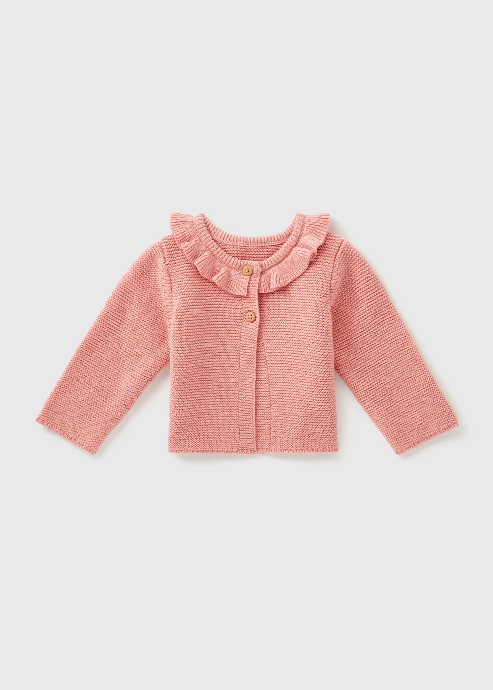 Baby Pink Frill Knitted Cardigan (Newborn-23mths) - 0-3 months Image 1