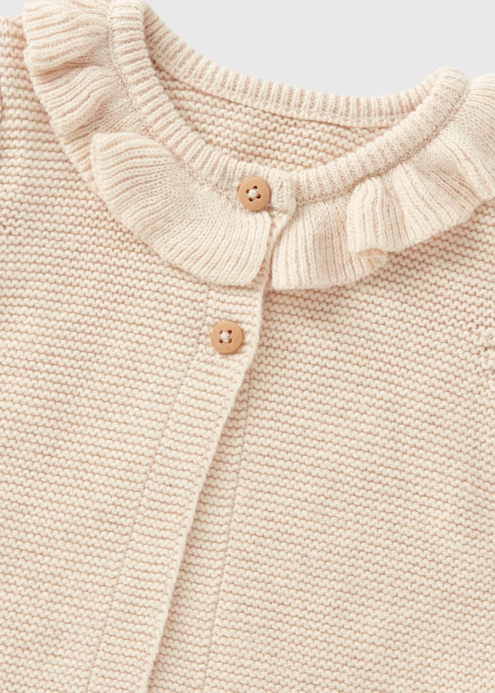 Baby Beige Frill Knitted Cardigan (Newborn-23mths) - 0-3 months Image 2