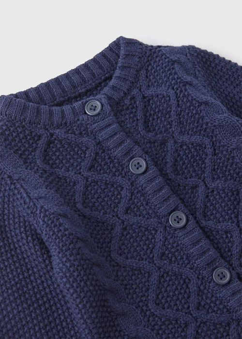 Baby Navy Knitted Cardigan (Newborn-23mths) - 0-3 months Image 2