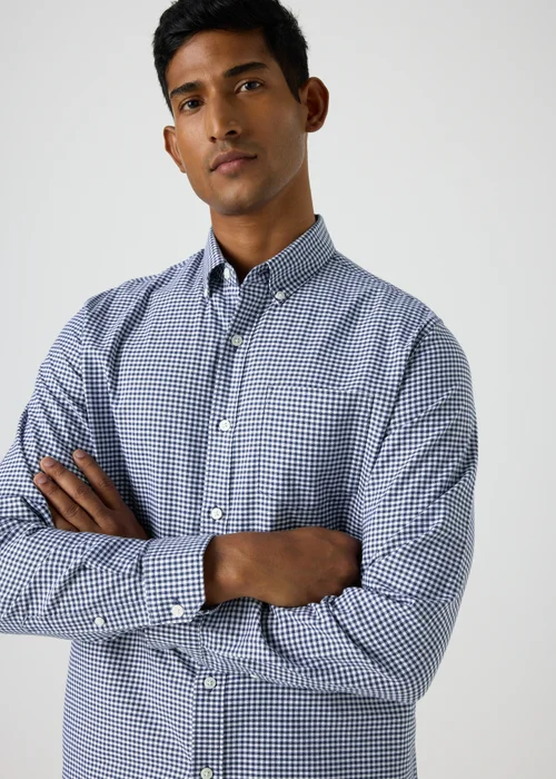 Blue Check Gingham Oxford Shirt - S Image 1