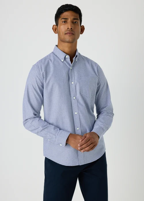 Blue Check Gingham Oxford Shirt - S Image 3