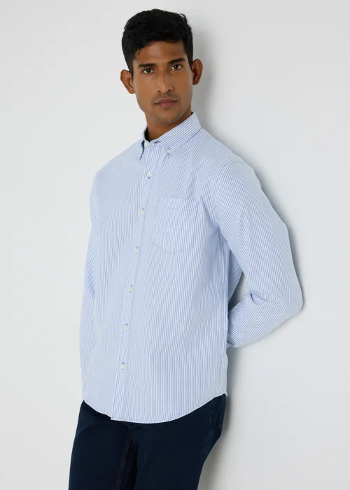 Blue Striped Oxford Shirt - S Image 3