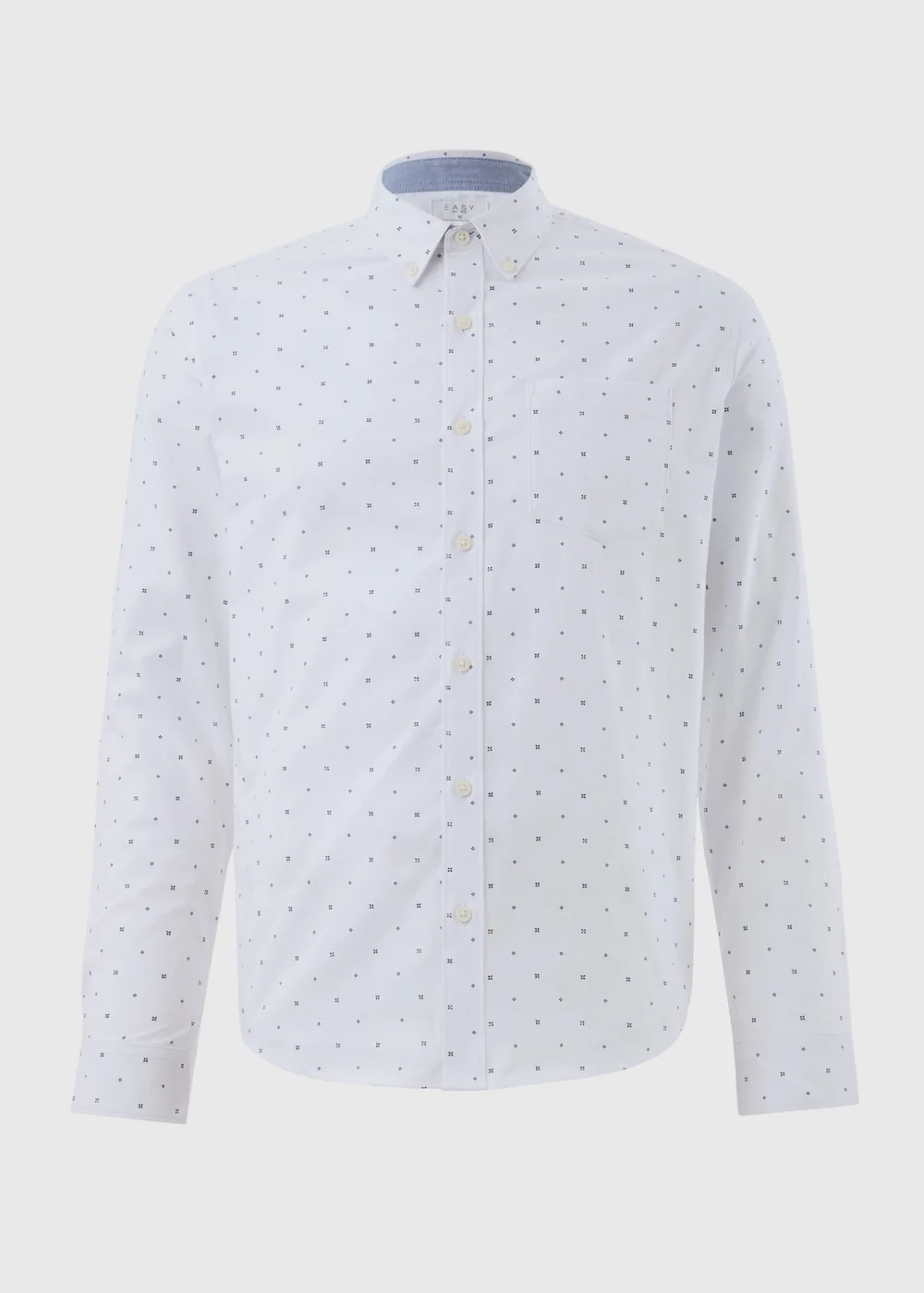 White Geometric Oxford Shirt - S Image 4