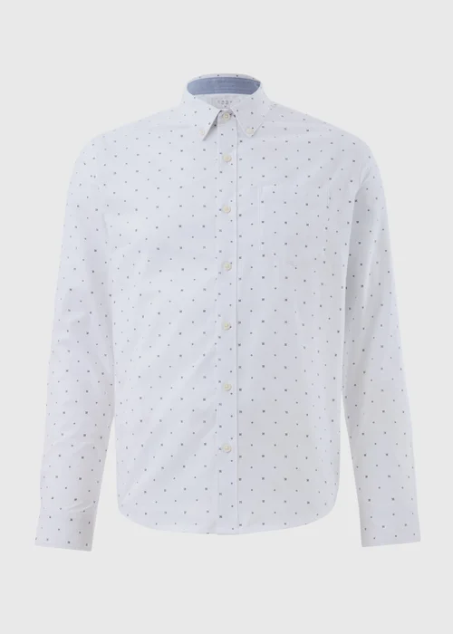 White Geometric Oxford Shirt - S Image 4