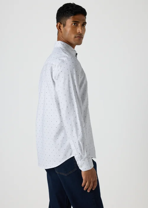 White Geometric Oxford Shirt - S Image 2