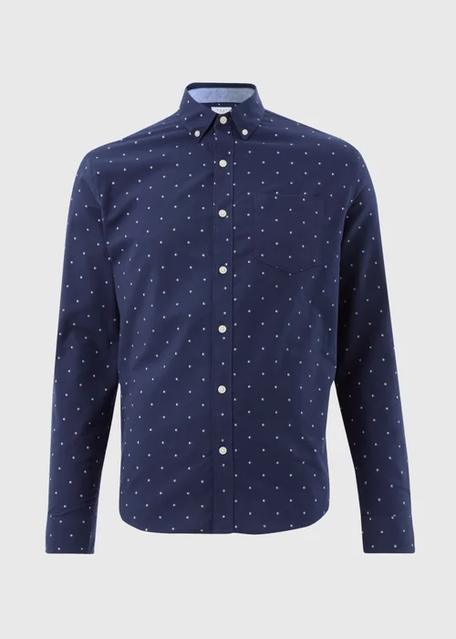 Navy Geometric Oxford Shirt - S Image 4