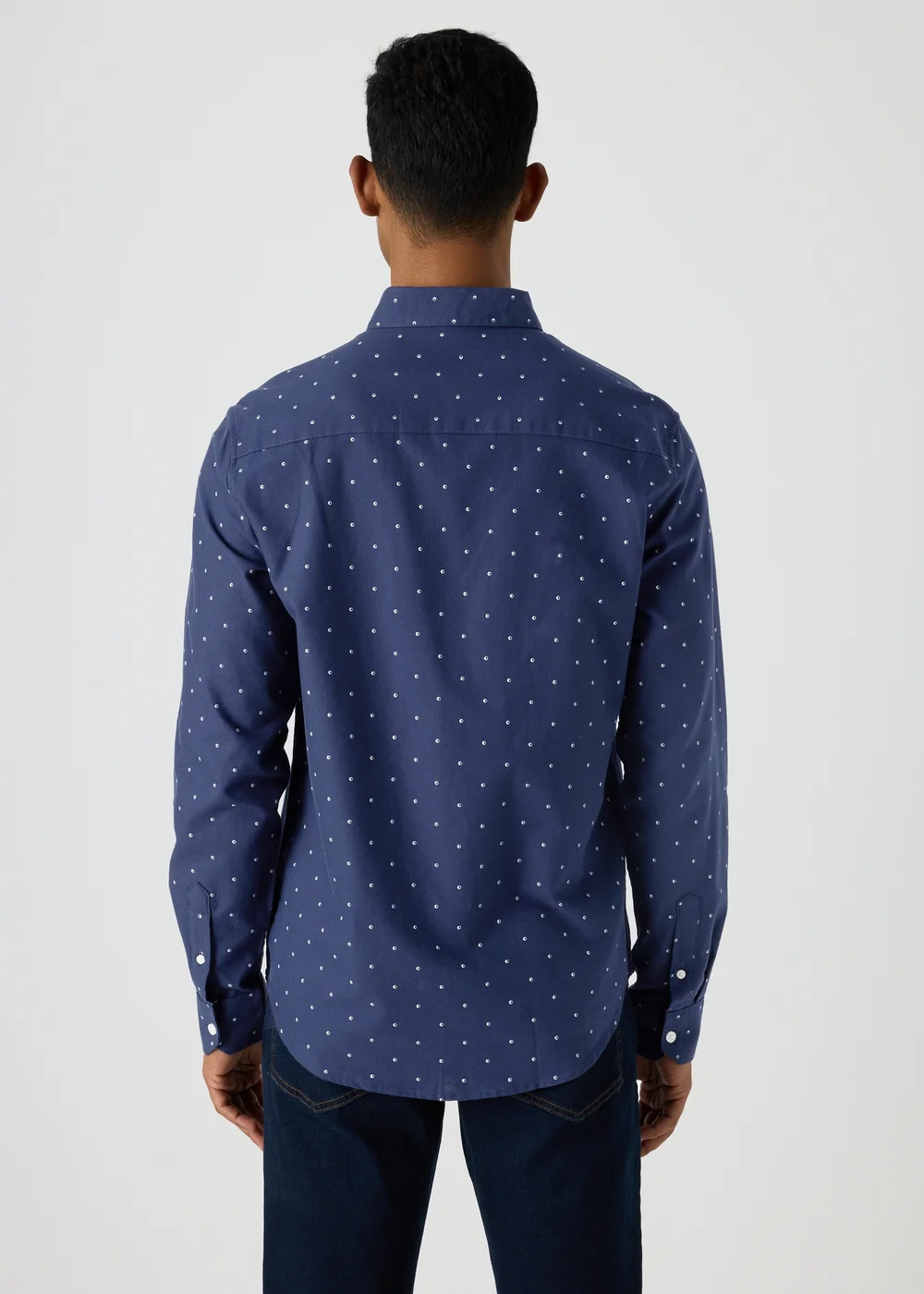 Navy Geometric Oxford Shirt - S Image 2