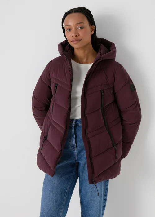 Burgundy Technical Mid Padded Coat - Size 8 Image 1