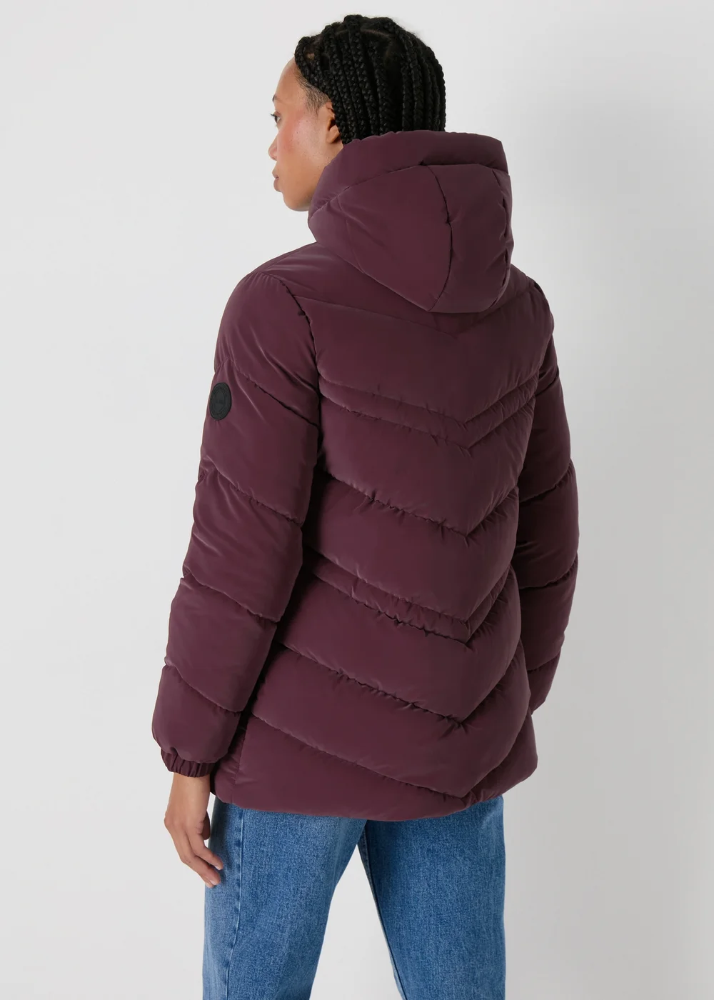 Burgundy Technical Mid Padded Coat - Size 8 Image 2