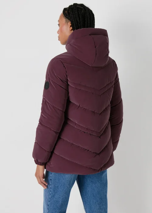 Burgundy Technical Mid Padded Coat - Size 8 Image 2