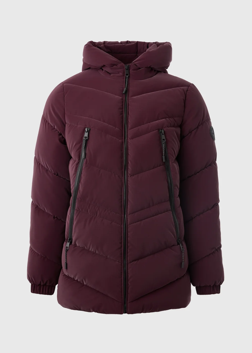 Burgundy Technical Mid Padded Coat - Size 8 Image 4
