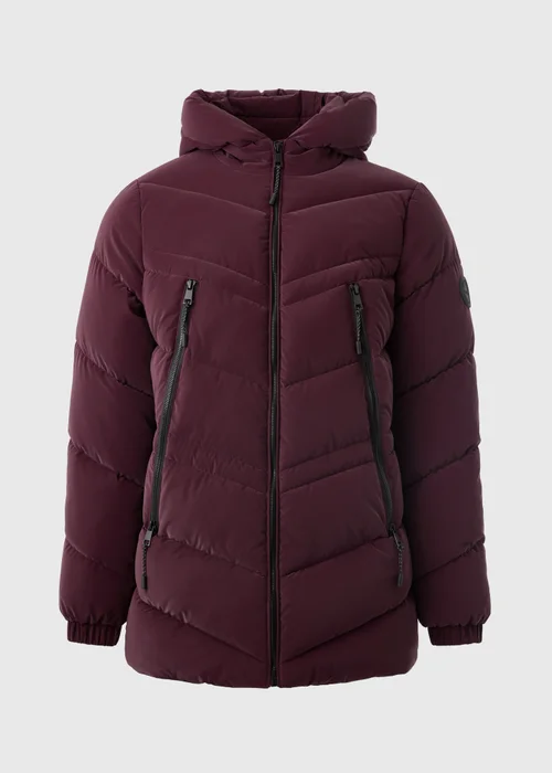Burgundy Technical Mid Padded Coat - Size 8 Image 4
