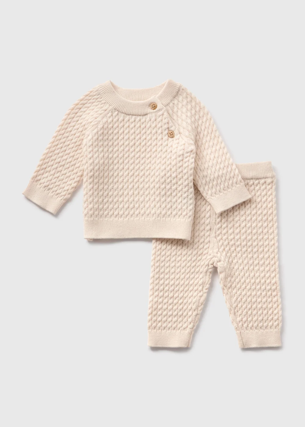Baby Cream Cable Knit Top & Trouser Set (Newborn-23mths) - Age 0 - 3 Months Image 1