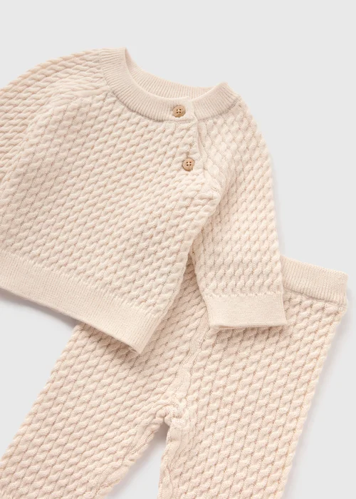 Baby Cream Cable Knit Top & Trouser Set (Newborn-23mths) - Age 0 - 3 Months Image 2