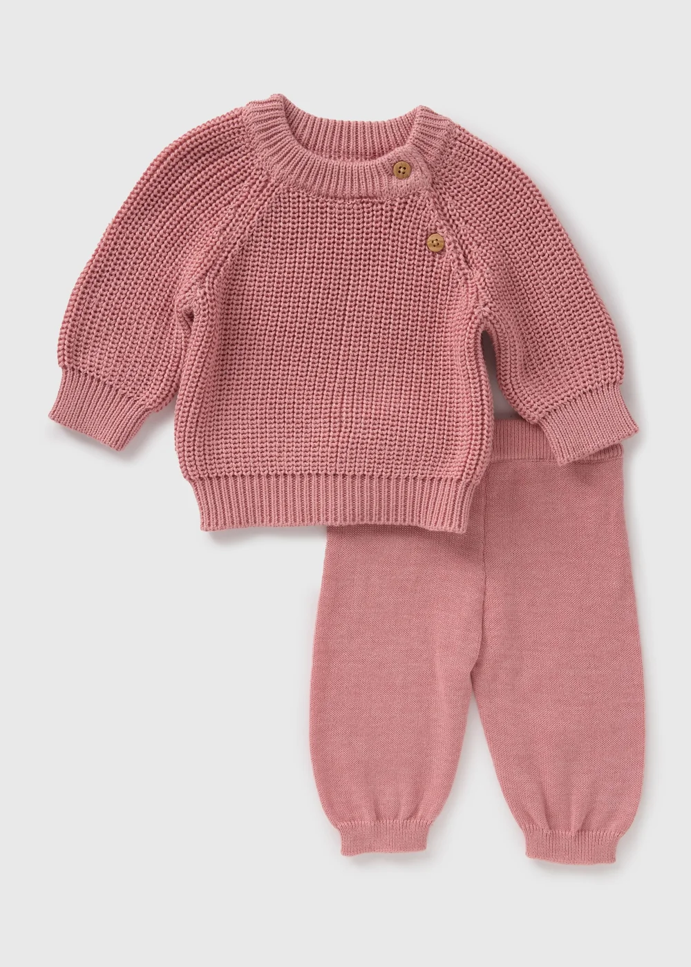 Baby Pink Knit Jumper & Leggings Set (Newborn-23mths) - Age 0 - 3 Months Image 1