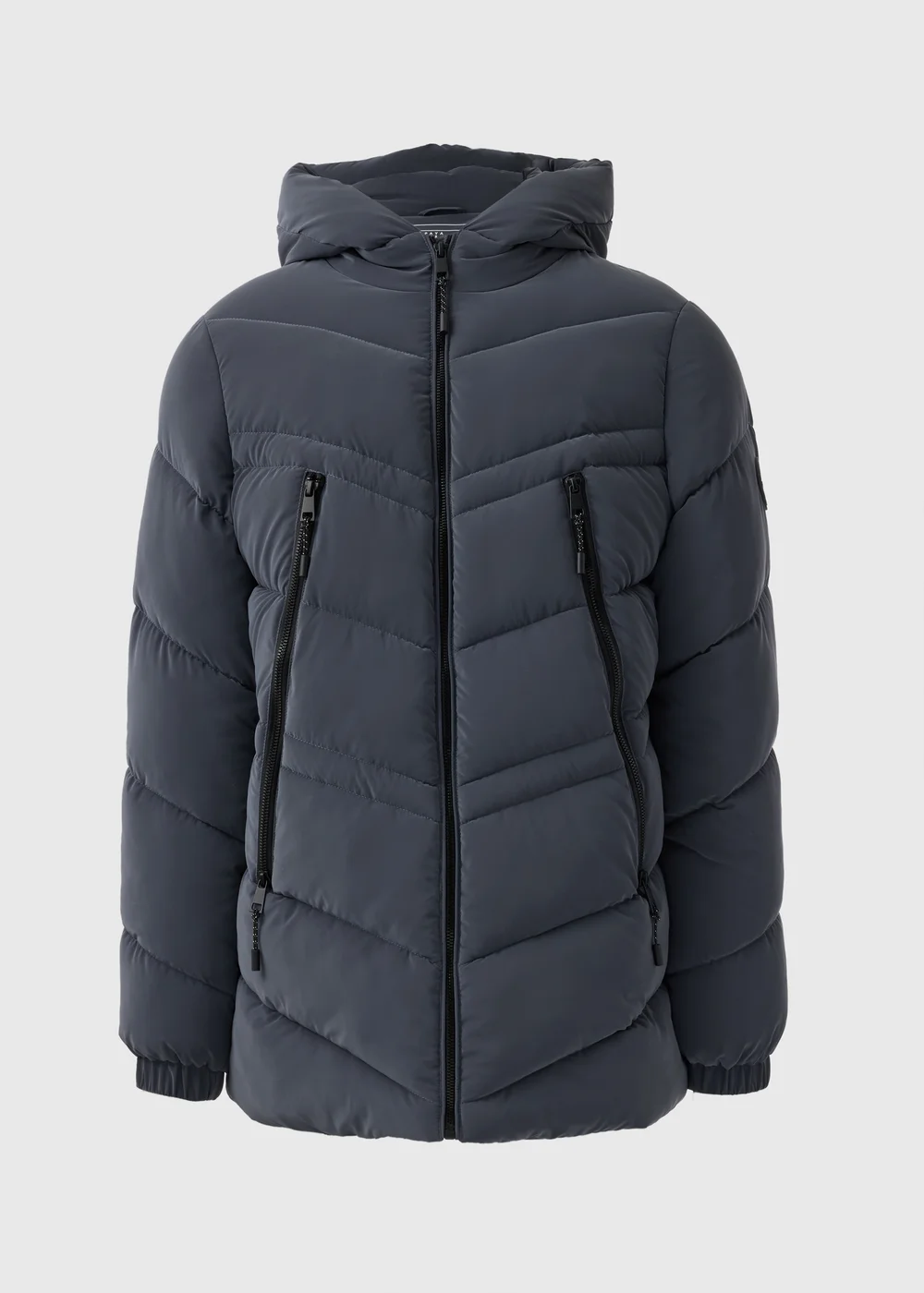 Grey Technical Rubberised Padded Coat - 8 Image 2