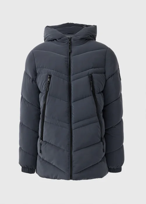 Grey Technical Rubberised Padded Coat - 8 Image 2