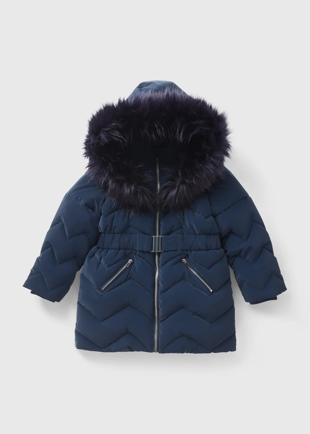 Girls Showerproof Navy Padded Coat (7-15yrs) - 7 Yrs Image 1