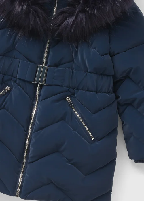 Girls Showerproof Navy Padded Coat (7-15yrs) - 7 Yrs Image 2